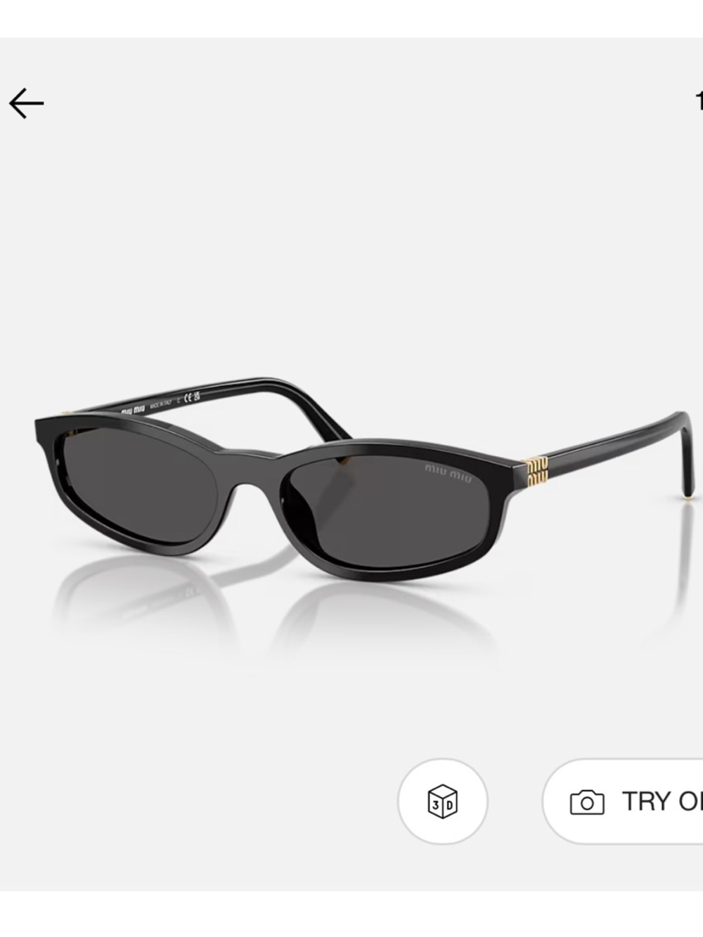 Miu Miu Black Oval Sunglasses MU A06S